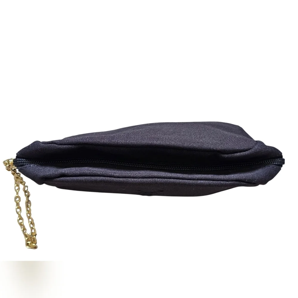 Yves Saint Laurent YSL Black Makeup Wristlet w/Gold Chain And Parfum Sample, New - Picture 7 of 10